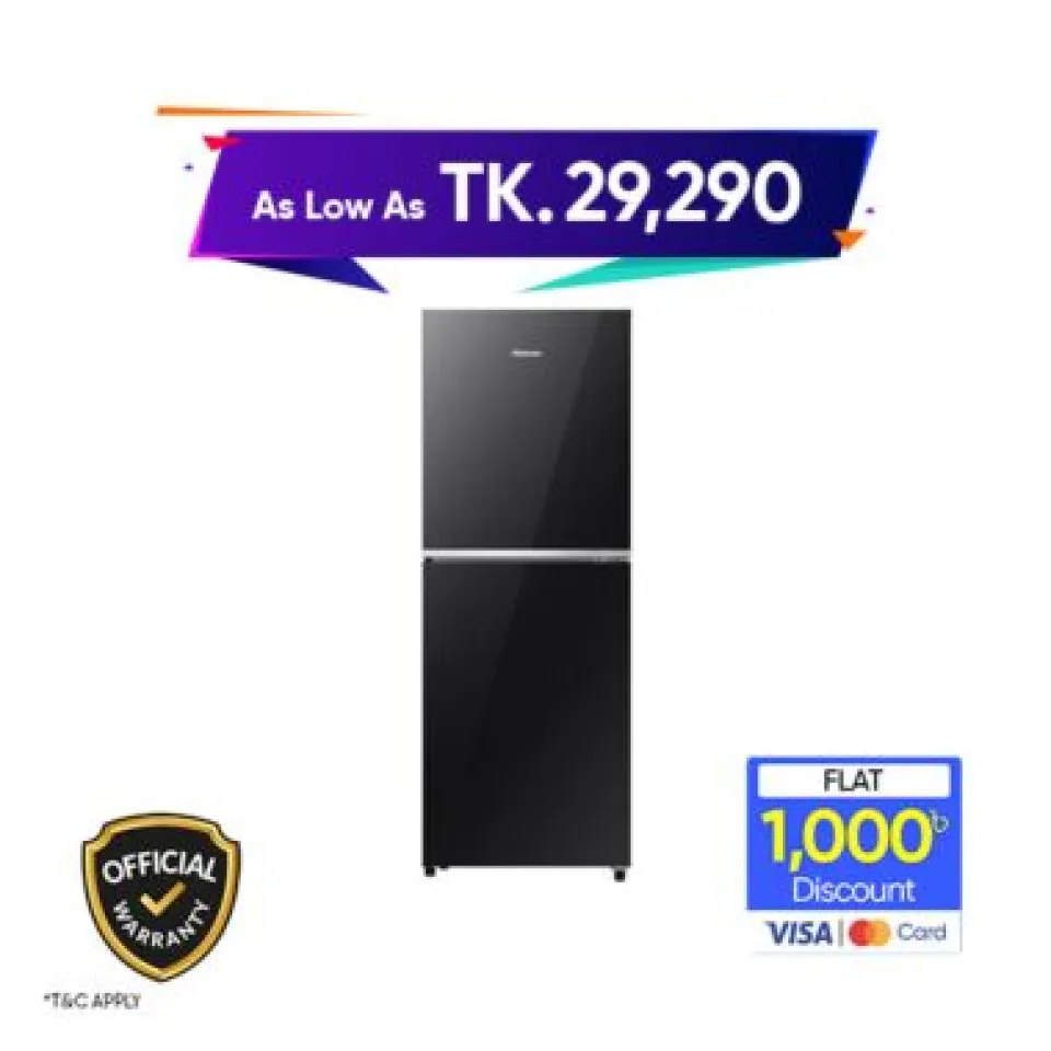 Hisense 238L Top Mount Glass Door Frost Refrigerator (RTDG238NAB/BD3)