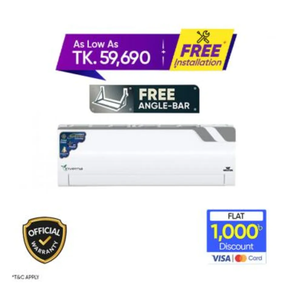 Walton 1.5 Ton Intelligent Inverter Air Conditioner (WSI-INVERNA (SUPERSAVER)-18H [PLASMA])